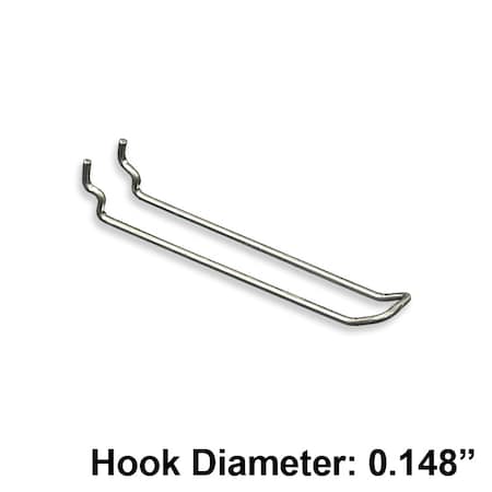 Azar Displays 6" Metal Wire Loop Hook: 0.148" Dia., PK50 701160-50PK